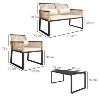 Conjunto Muebles Jardín 4 Piezas