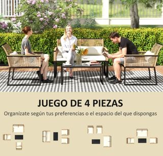 Conjunto Muebles Jardín 4 Piezas