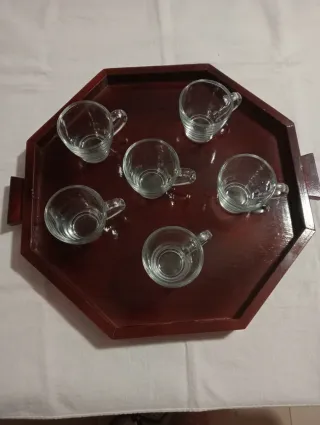 Set Vassoio Ottagonale con 6 Tazzine