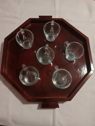 Set Vassoio Ottagonale con 6 Tazzine