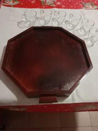 Set Vassoio Ottagonale con 6 Tazzine