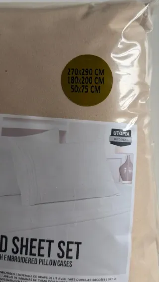 Set Lenzuola Matrimoniali Beige