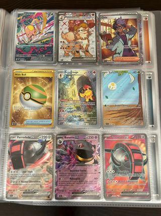 Lote 9 cartas Pokémon EX, dorada e ilustradas