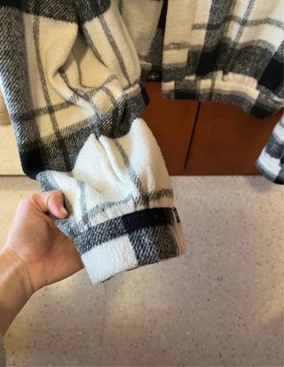 Chaqueta de cuadros blanco y negro