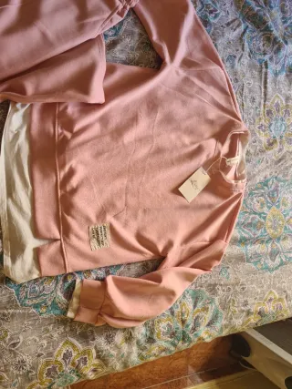 Conjunto chándal y sudadera rosa bebé