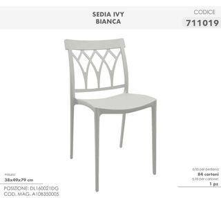 Sedia in polipropilene vari colori