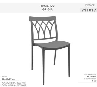 Sedia in polipropilene vari colori