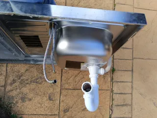 Fregadero + vitrocerámica 2 fuegos + Nevera