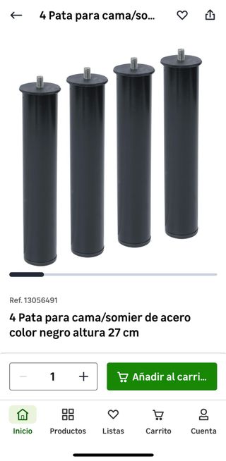 Somier 135x190 y juego de patas