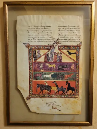 Cuadro medieval con marco dorado