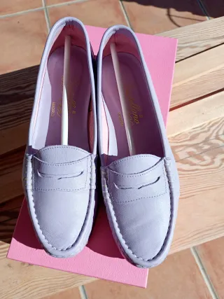 Mocasines Castellano Piel Lavanda Talla 38
