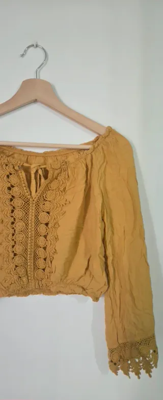 Blusa Crop Boho Chic Talla M