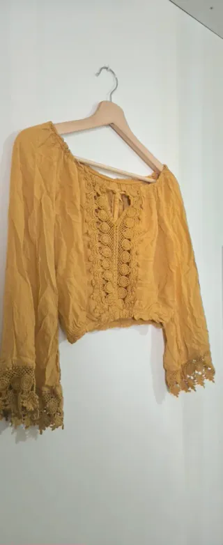 Blusa Crop Boho Chic Talla M