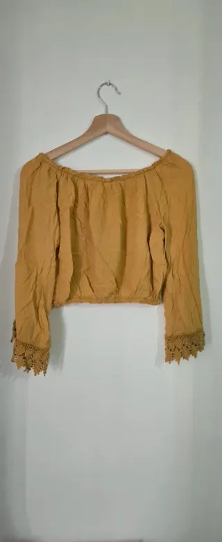 Blusa Crop Boho Chic Talla M