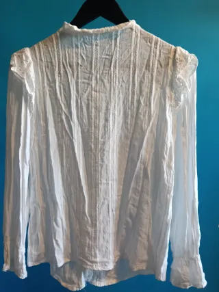 Blusa vintage bordada blanca talla M