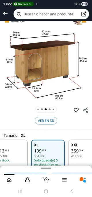 Caseta de madera para perros