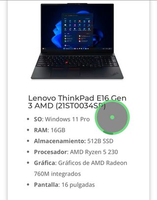 Portátil Lenovo Negro