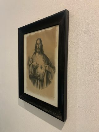 Antico Quadro Sacro Cuore di Gesù