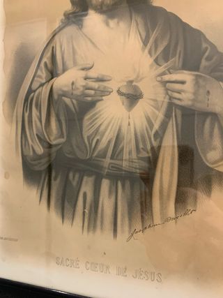 Antico Quadro Sacro Cuore di Gesù