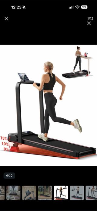 Cinta de correr plegable e inclinable