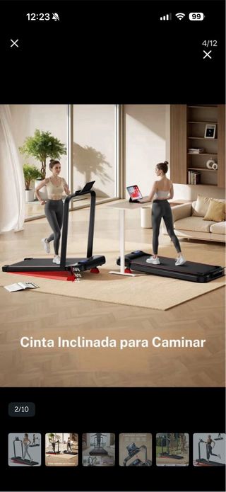Cinta de correr plegable e inclinable
