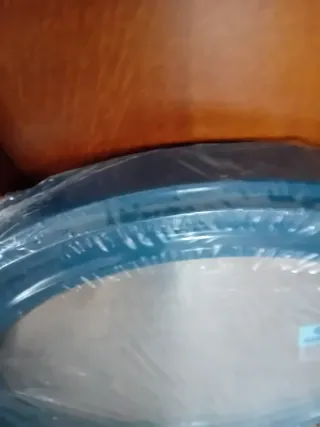 Specchio rotondo anni '70 blu