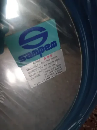 Specchio rotondo anni '70 blu