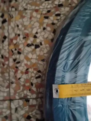 Specchio rotondo anni '70 blu