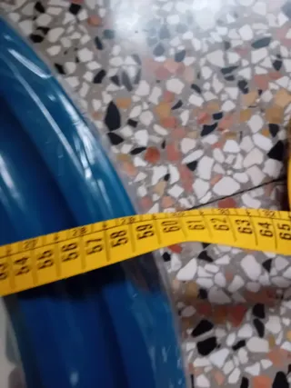 Specchio rotondo anni '70 blu