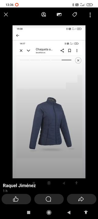 Chaqueta Quechua Mujer Azul Talla M