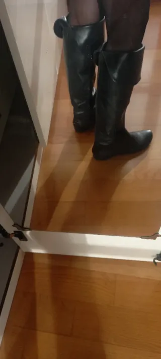 Stivali in pelle neri