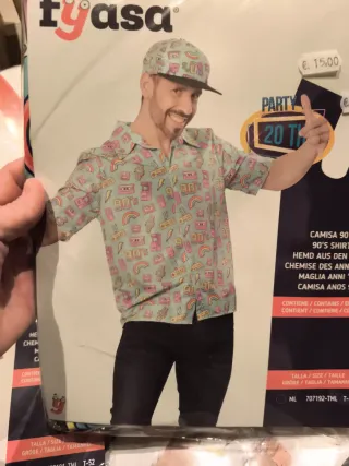 Camisa Disfraz Años 90 Talla M/L