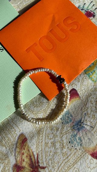 Pulsera Tous perlas y oso oro