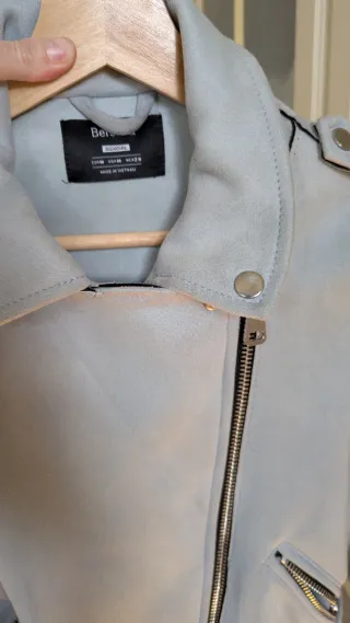 Chaqueta ante azul gris M