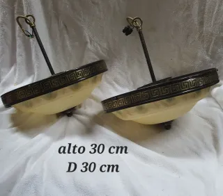 2 Lampade da Soffitto in Cristallo e Metallo