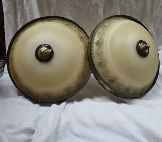 2 Lampade da Soffitto in Cristallo e Metallo