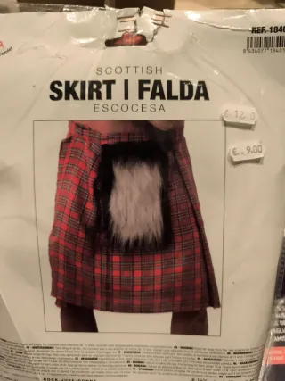 Falda escocesa hombre talla única nueva