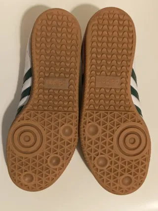 Zapatillas Adidas Samba Blancas y Verdes. Talla 38