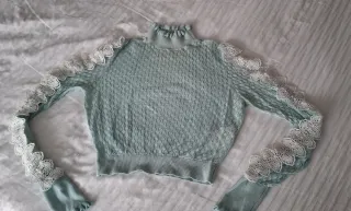 Jersey de lana azul y blanco