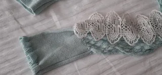 Jersey de lana azul y blanco