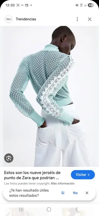 Jersey de lana azul y blanco