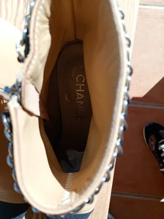 Botines Piel Beige y Negro