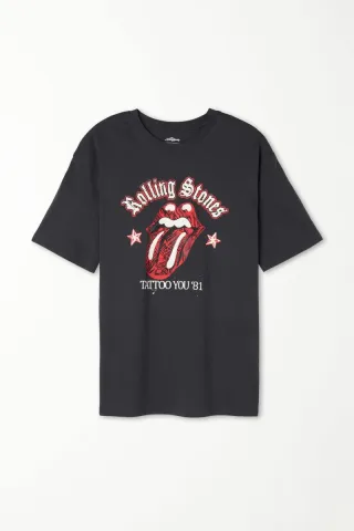 Camiseta Rolling Stones Negra Talla L