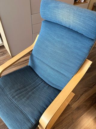 Butaca madera IKEA azul