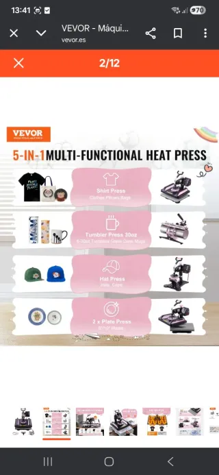 Máquina de sublimar 8 en 1