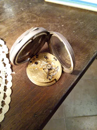 Reloj Bolsillo Plata Inglés Firmado