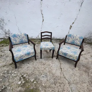 Conjunto 2 sillones y silla auxiliar