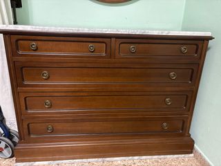 Cómoda Vintage con Espejo y Mármol