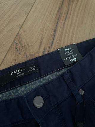 Pantalón Mango Azul Marino Talla L