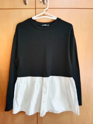 Jersey Stradivarius negro y blanco Talla M